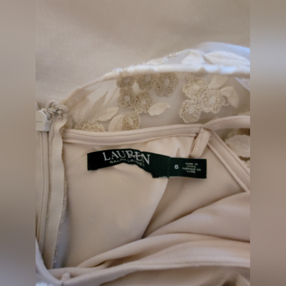 Floor length, cream coloured Ralph Lauren Dress